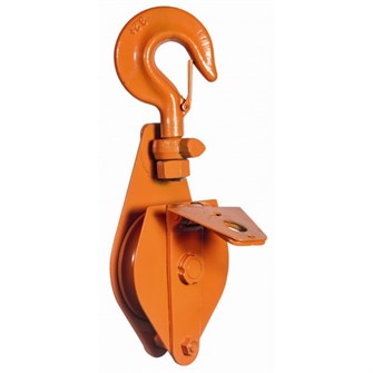 Блок шкивовый однорольный с крюком и откидной щекой 10 т, D каната 23 -  25 мм, СибТаль 17362
