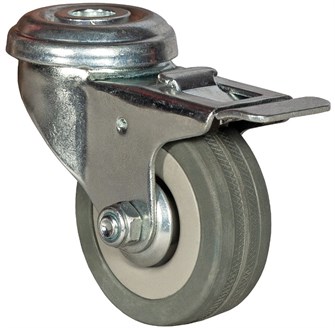 Колесо аппаратное с тормозом под болт М12 100 мм - SChgb 42 17848