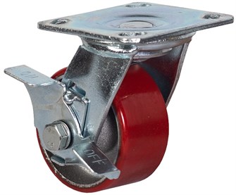 Колесо большегрузное поворотное  с тормозом 100 мм - SCpb 42 17884