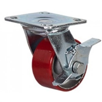 Колесо большегрузное поворотное  с тормозом 125 мм - SCpb 55 17885