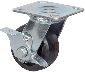 Колесо большегрузное поворотное с тормозом обрезиненное 125 мм - SCdb 55 17897