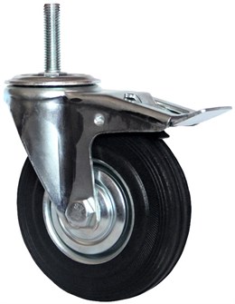 Колесо промышленное поворотное с болтом и тормозом М12 125 мм - SCtb 55 17921