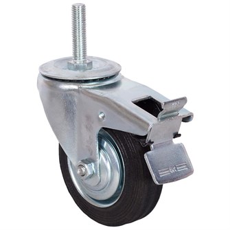 Колесо промышленное поворотное, болтовое крепление с тормозом (М12), 100 мм (SCtb 42) 21919