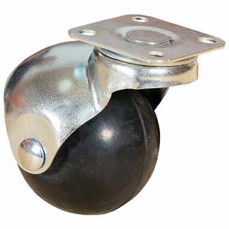 Колесо-шар мебельное, с площадкой, серая резина 50мм - SCMG 25 22077