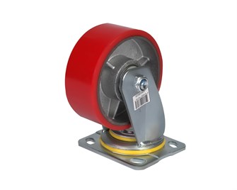 Большегрузное колесо с полиуретановой шинкой С-4102-DUS поворотное, без тормоза, г/п 600 кг 288