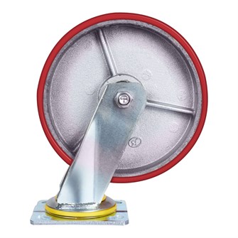 Большегрузное колесо с полиуретановой шинкой С-4102-DUS поворотное, без тормоза, г/п 1500 кг 317