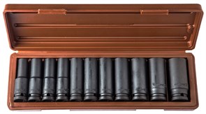912511 Набор головок торцевых глубоких для ударного инструмента 1/2"DR, 10-24 мм, 11 предметов 84023