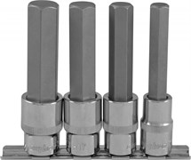 921204 Набор насадок торцевых 1/2"DR с вставками-битами шестигранными на держателе, H12-H19, 100 мм, 4 предмета 107239