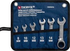 CSRWS6TB Набор ключей гаечных комбинированных трещоточных коротких в сумке, 8-17 мм, 6 предметов 697288659