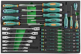 D737134SV Набор стержневых отверток и ключей гаечных карданных в EVA ложементе 560х400 мм, 34 предмета 89553