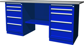 OWB2-55 Верстак с двумя тумбами, тумбы по 5 ящиков, 1900х686х820 мм 129141842