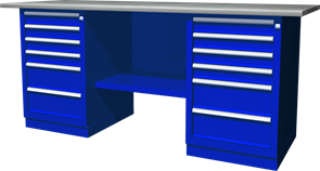 OWB2-66 Верстак с двумя тумбами, тумбы по 6 ящиков, 1900х686х820 мм 130411051