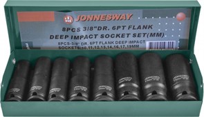 S03AD3108S Набор головок торцевых ударных глубоких 3/8"DR, 10-19 мм, 8 предметов 96396