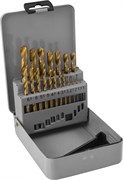 TDBS19 Набор спиральных сверл по металлу HSS TiN в металлическом кейсе, d1.0-10.0 мм, 19 предметов 121518720