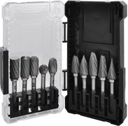 TRRB060610-2S Набор борфрез твердосплавных, тип A, B, C, D, E, F, G, H, L, M, 6 мм, двойная насечка, в кейсе, 10 предметов 1217582158