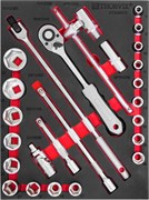 UTS26STE Набор торцевых головок 1/2" с принадлежностями в EVA ложементе 280х375 мм, 26 предметов 806058608