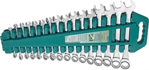 W45516S Набор ключей гаечных комбинированных трещоточных на держателе, 8-24 мм, 16 предметов 102771