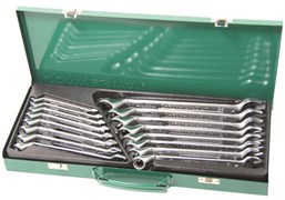 W69116S Набор ключей гаечных комбинированных с накидным изогнутым профилем 75° в кейсе, 7-24 мм, 16 предметов 103275